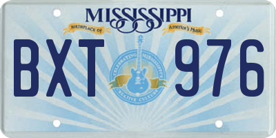 MS license plate BXT976