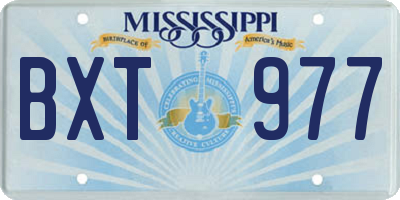 MS license plate BXT977
