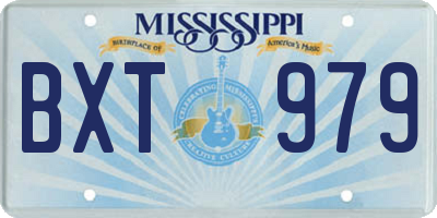 MS license plate BXT979