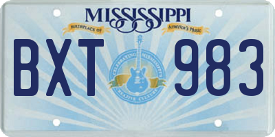 MS license plate BXT983