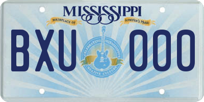 MS license plate BXU000