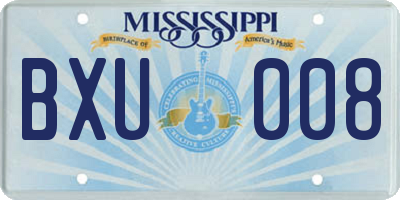 MS license plate BXU008