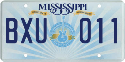 MS license plate BXU011