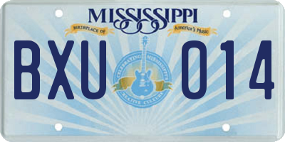MS license plate BXU014