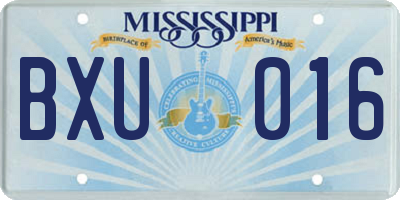 MS license plate BXU016