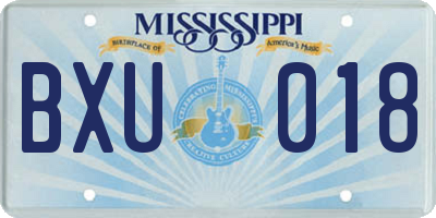 MS license plate BXU018