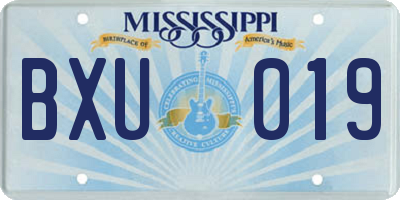 MS license plate BXU019