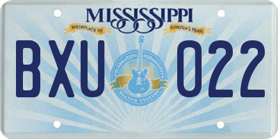 MS license plate BXU022