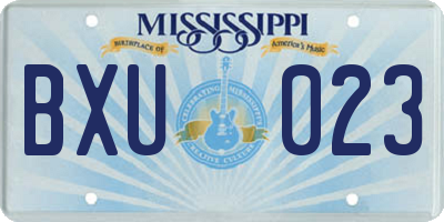 MS license plate BXU023