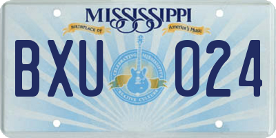 MS license plate BXU024
