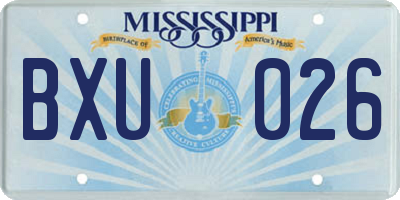 MS license plate BXU026