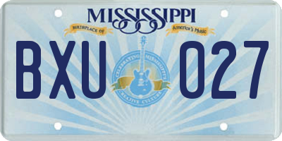 MS license plate BXU027