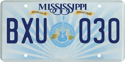 MS license plate BXU030