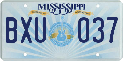 MS license plate BXU037