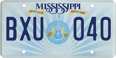 MS license plate BXU040