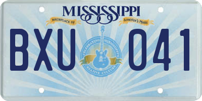 MS license plate BXU041
