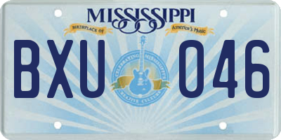 MS license plate BXU046