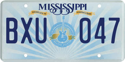 MS license plate BXU047