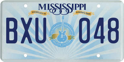 MS license plate BXU048