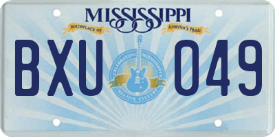 MS license plate BXU049