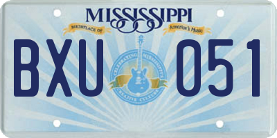 MS license plate BXU051