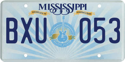 MS license plate BXU053