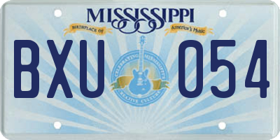 MS license plate BXU054