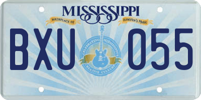MS license plate BXU055