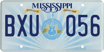 MS license plate BXU056
