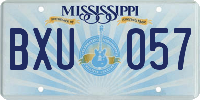 MS license plate BXU057