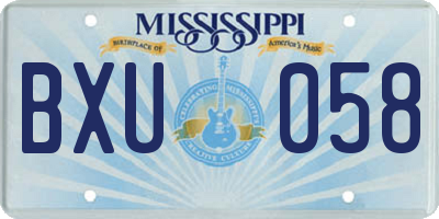 MS license plate BXU058