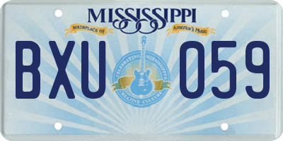 MS license plate BXU059