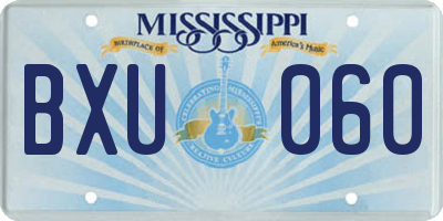 MS license plate BXU060