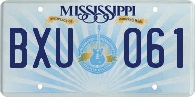 MS license plate BXU061
