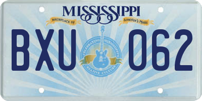 MS license plate BXU062