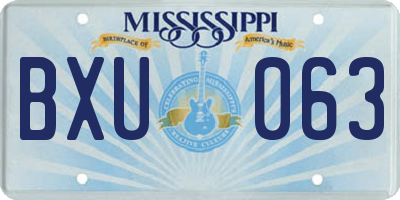 MS license plate BXU063