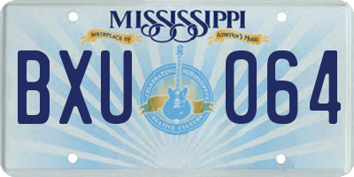 MS license plate BXU064