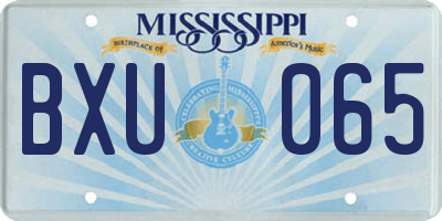 MS license plate BXU065