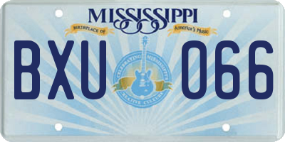 MS license plate BXU066