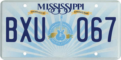 MS license plate BXU067