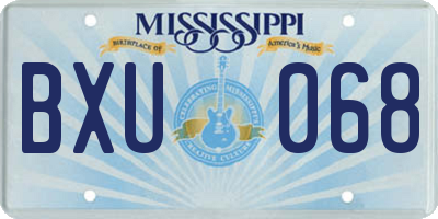 MS license plate BXU068