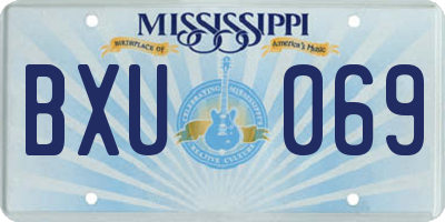 MS license plate BXU069