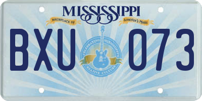 MS license plate BXU073