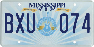 MS license plate BXU074