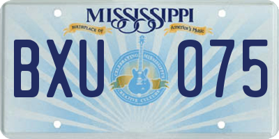 MS license plate BXU075