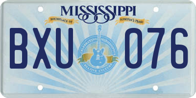 MS license plate BXU076