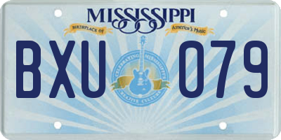 MS license plate BXU079