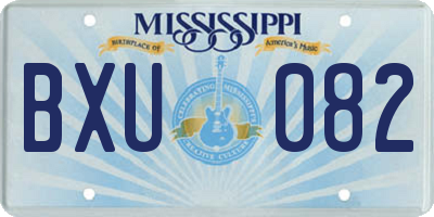 MS license plate BXU082