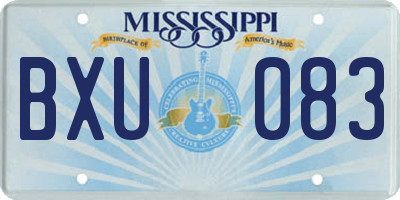 MS license plate BXU083