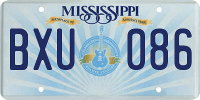 MS license plate BXU086